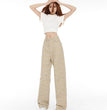 Homemade Floral Straight Leg Jeans For Women