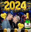 2024 New Year Party Balloon Set Wine Bottle Flag 32-inch Digital Balloon Combination Decorative Set