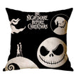 Linen Skull Halloween Pillow Cover
