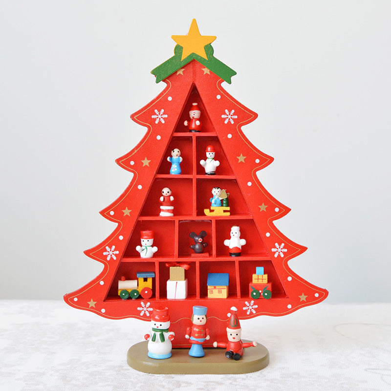 Combination Three-dimensional Pendant Villain Wooden Christmas Tree Ornament