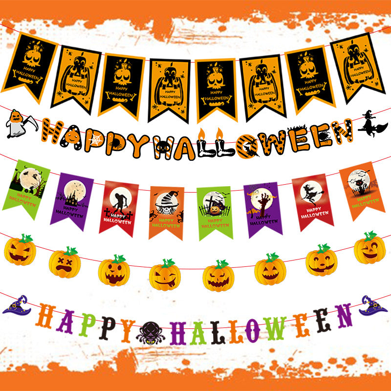 Decoration Halloween Arrangement Party Bar KTV Pull Ghost Festival Bunting Flags