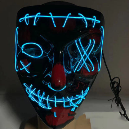 Compatible with Apple, Halloween Glowing Mask Black V Face Mask Grimace