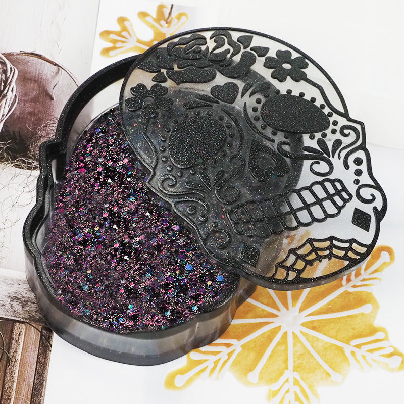 Diy Crystal Drop Glue Mold Halloween Skull Storage Box