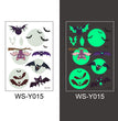 Halloween Glowing Bats Tattoo Stickers Fake Tattoos Paste on Face Arm Leg for Kids Body Art Sticker