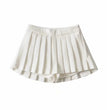 High Waist Front Short Back Length Pleated Skirt With Lining