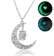 Halloween Multi-colored Moonlit Owl Necklace
