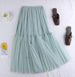 Tulle Skirt Versatile Solid Color Bottoming Mid-length