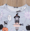 Halloween Girl's Dress Spider Pumpkin Cartoon Print Long Sleeve Children's Casual Skirt