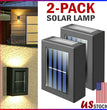 2 Pack New Solar Deck Lights Outdoor Waterproof LED Steps Lamps For Stairs Fence