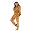 Leopard Print Hooded Ear Animal Halloween Jumpsuit