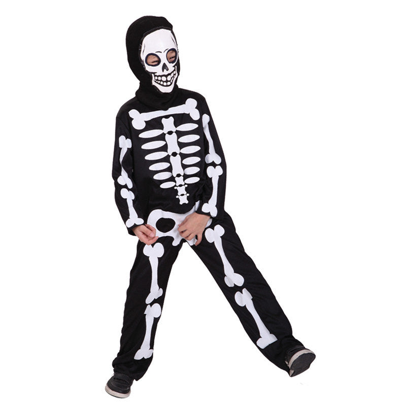Halloween Carnival Party Children Boy Skull Makeup Ball Performance Costume