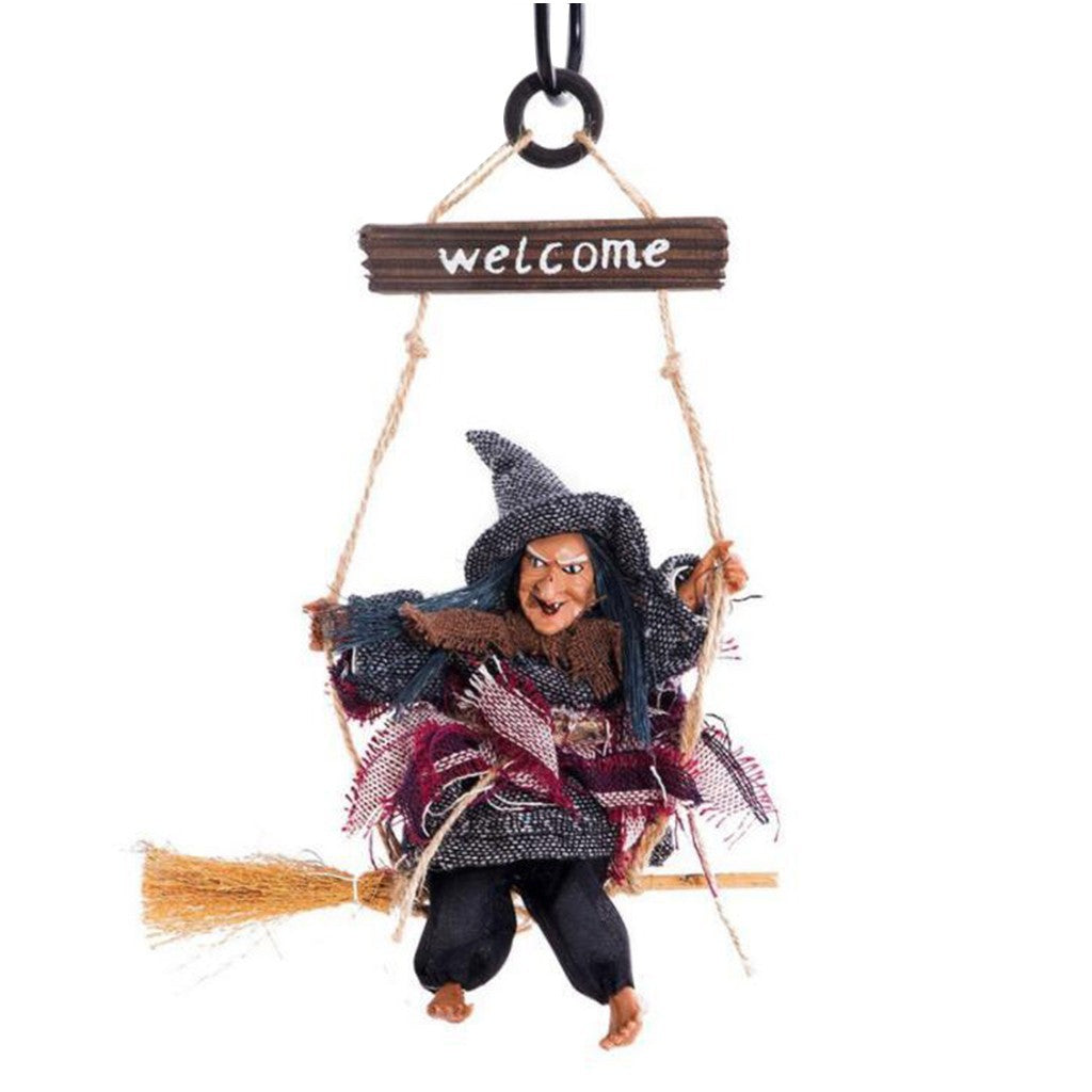 Halloween Flying Broomstick Witch Pendant