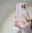 Wave Border Mobile Phone Case Solid Color Simple Candy Color