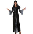 Halloween New Skull Print Witch Long Vampire Costume, Queen Dress Costume