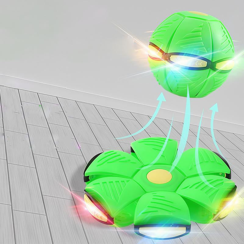 Magic Flying Meta Ball Shape Shifting Bouncy Toy for Kids Outdoor Family Fun with Kinetic Lighting and Strong Elasticity in Green Pink Blue Red