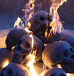 Skull Halloween Barbecue Fire Ornament Design Decoration
