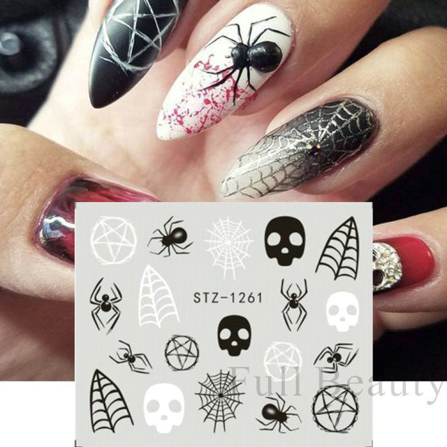 Halloween Pumpkin Nail Sticker Watermark Sticker