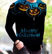 Halloween Autumn And Winter Men S Print Simple Long-Sleeved T Shirt