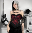 Dark Wind European And American Halloween New Lace Mesh Halter Top
