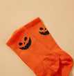 Solid Color Pumpkin Face Vertical Pattern Mid-calf Halloween Funny Grimace Socks