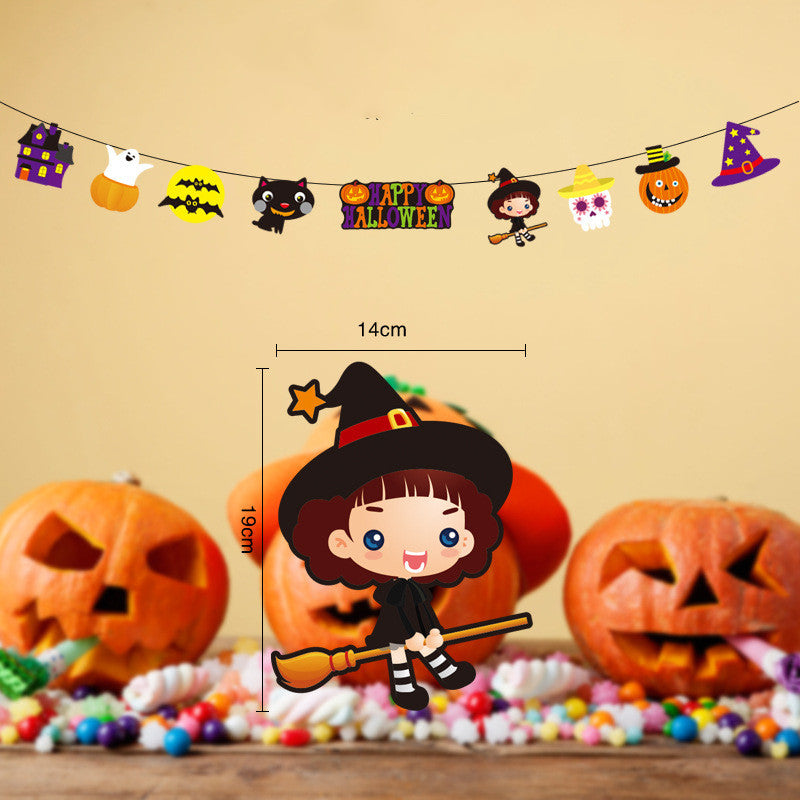 Halloween Jack-o-lantern Spider Web Pull Flag