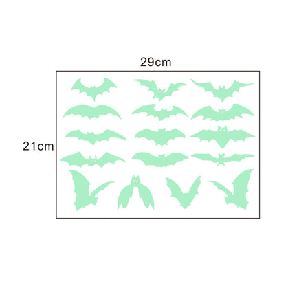 Halloween Carved Luminous Stickers Bloodsucking Bat Witch Pumpkin Festival Decoration Fluorescent Sticker