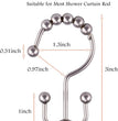 Shower Curtain Hooks Rings, Rust-Resistant Metal Double Glide Shower Hooks for Bathroom, Modern Decorative Design Shower Rods Curtains - Nickel