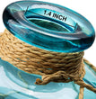 Rustic Glass Bottle Vase Decorative Blue Flower Vase with Creative Rope Net (Small)