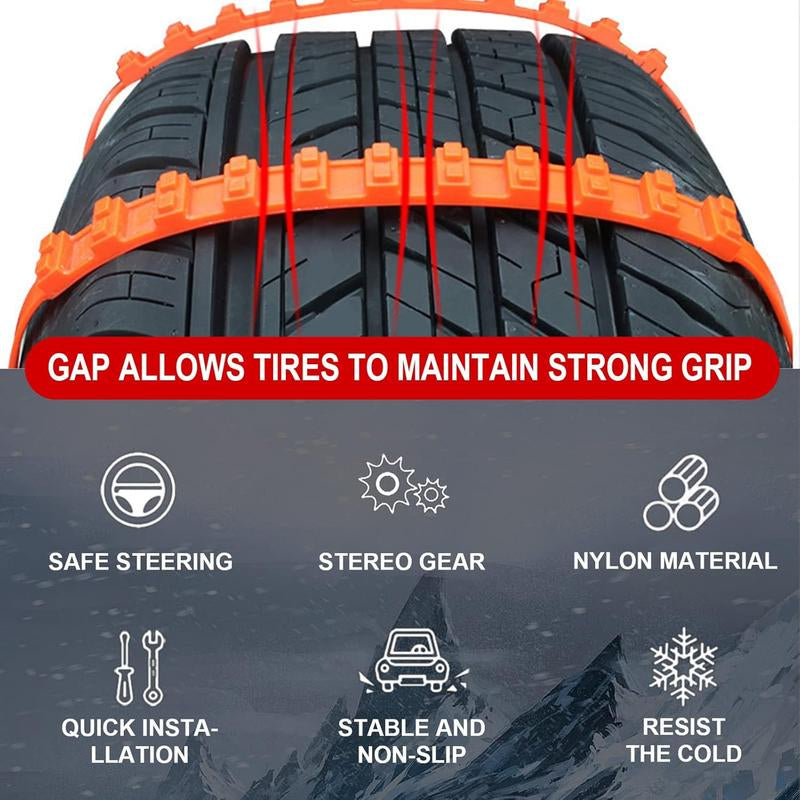 Reusable Snow Tire Chains for Trucks & Suvs,Emergency Anti-Skid Traction Chains,Heavy Duty Plastic Wheel Cables for Winter Driving on Snow/Ice & Muddy Roads