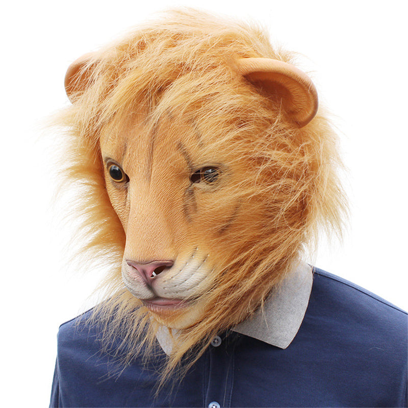 Halloween Prom Play Cute Lion Latex Mask