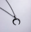 Punk Black Witch Horn Necklace Halloween Jewelry