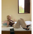 Refreshing Retro Small Floral Casual Loose Fitting Straight Tube Light Colored High Waisted Jeans For Women