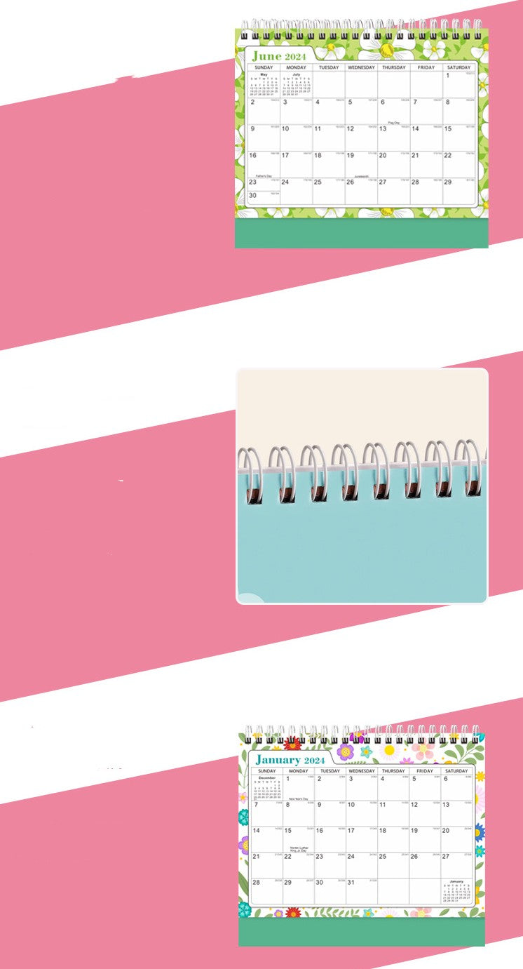2024 English Creative Simple Desk Calendar
