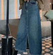 Plus Size Women's Denim Slit Sheath Skirt