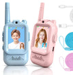 Video Walkie Talkies for Kids, Handheld 2 Pack Rechargeable Video Intercom Kids Walkies Talkies, Indoor Outdoor Toys for Family Games, Outside, Camping, Hiking for Boys Girls Ages 3-12 (Blue/Pink)