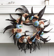 Halloween Pumpkin Skeleton Wreath Door Hanging