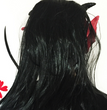 Halloween Scary Latex Devil Head Face Mask Long Hair Party Cosplay Costume Props