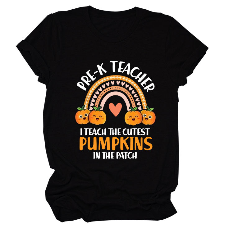 Pumpkin Love Rainbow Halloween Short Sleeve T-Shirt