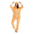 Leopard Print Hooded Ear Animal Halloween Jumpsuit