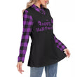 Fashion Halloween Women's Plaid Long Sleeve High Neck Slim Casual Tunic Top
