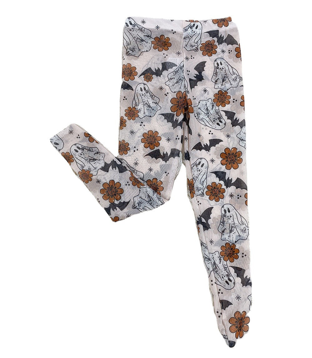 Halloween Children's Printed Mesh Tights Breathable One-piece Socks Ghost Festival Socks