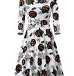 Halloween Pumpkin Print Long Sleeve Dress