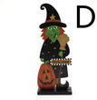 Halloween Pumpkin Man Witch Home Table Decoration Woodwork Ornaments