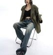 Waisted Straight Tube Retro Jeans With Loose Fitting Wide Leg High Street Mop Pants