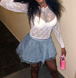 All-matching Casual High Waist Pleated Denim Skirt For Women