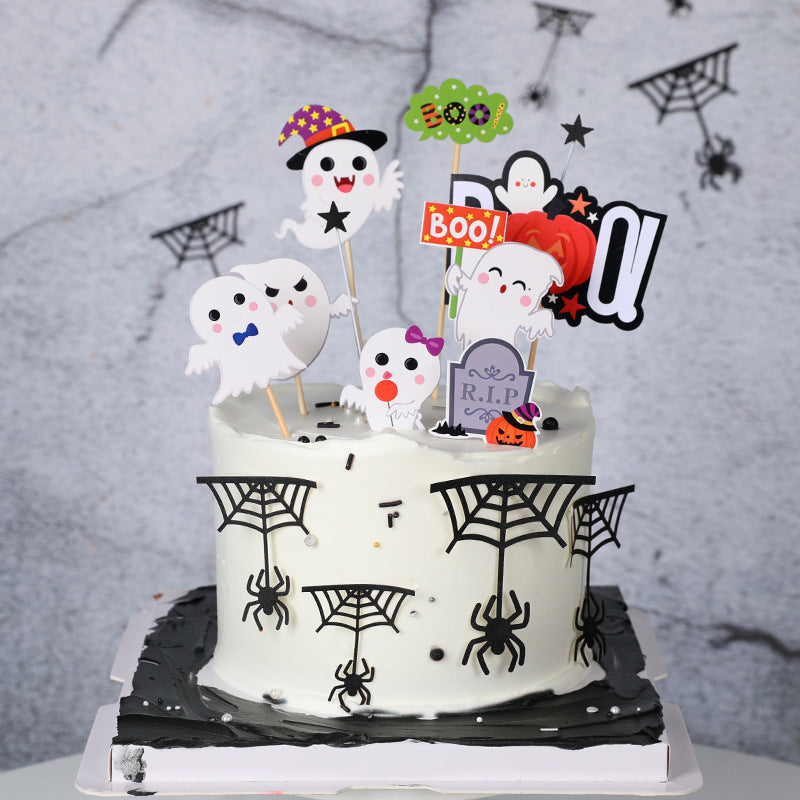 Bat Pumpkin Spider Ghost Halloween Card