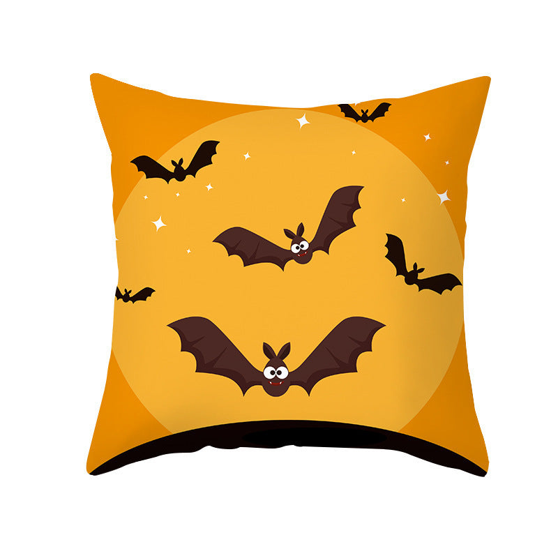 Home Cartoon Halloween Velvet Pumpkin Head Pillowcase