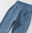 American Retro High Waist Irregular Denim Bootleg Pants Women