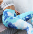 Ink Jacquard Tie-dyed Bubble Polyester Yoga Pants Slim Fit
