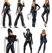 Women's Halloween Long Patent Leather One-piece Suit